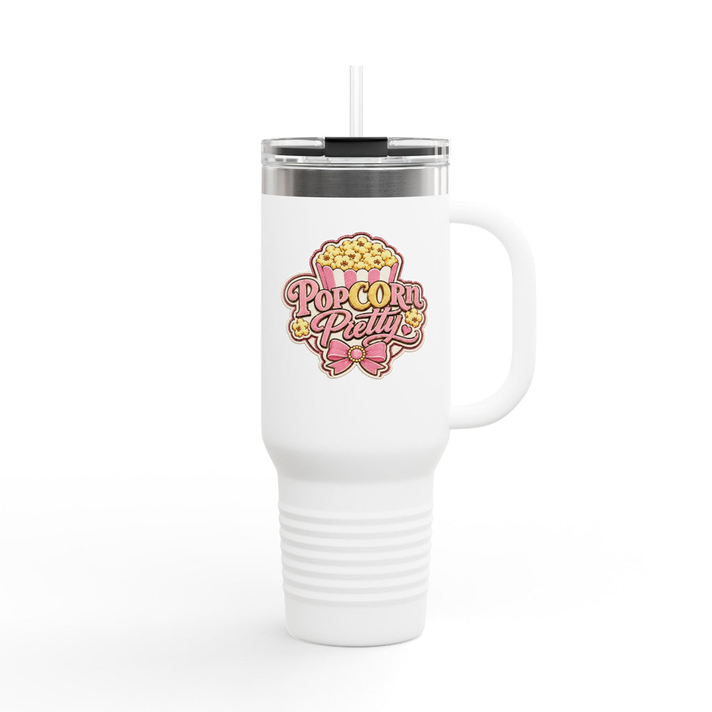 PopCOrn Pretty Official Movie Night 40oz Insulated Travel Mug