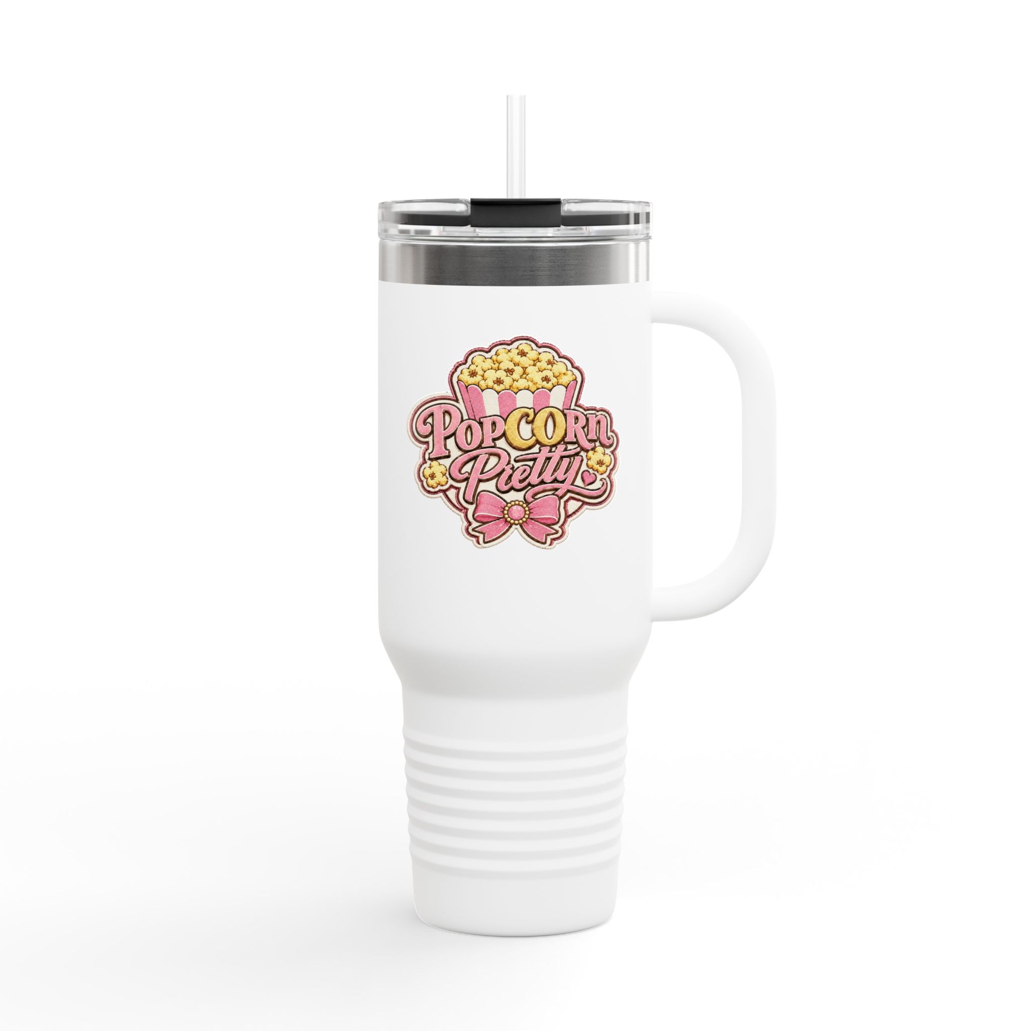 PopCOrn Pretty Official Movie Night 40oz Insulated Travel Mug