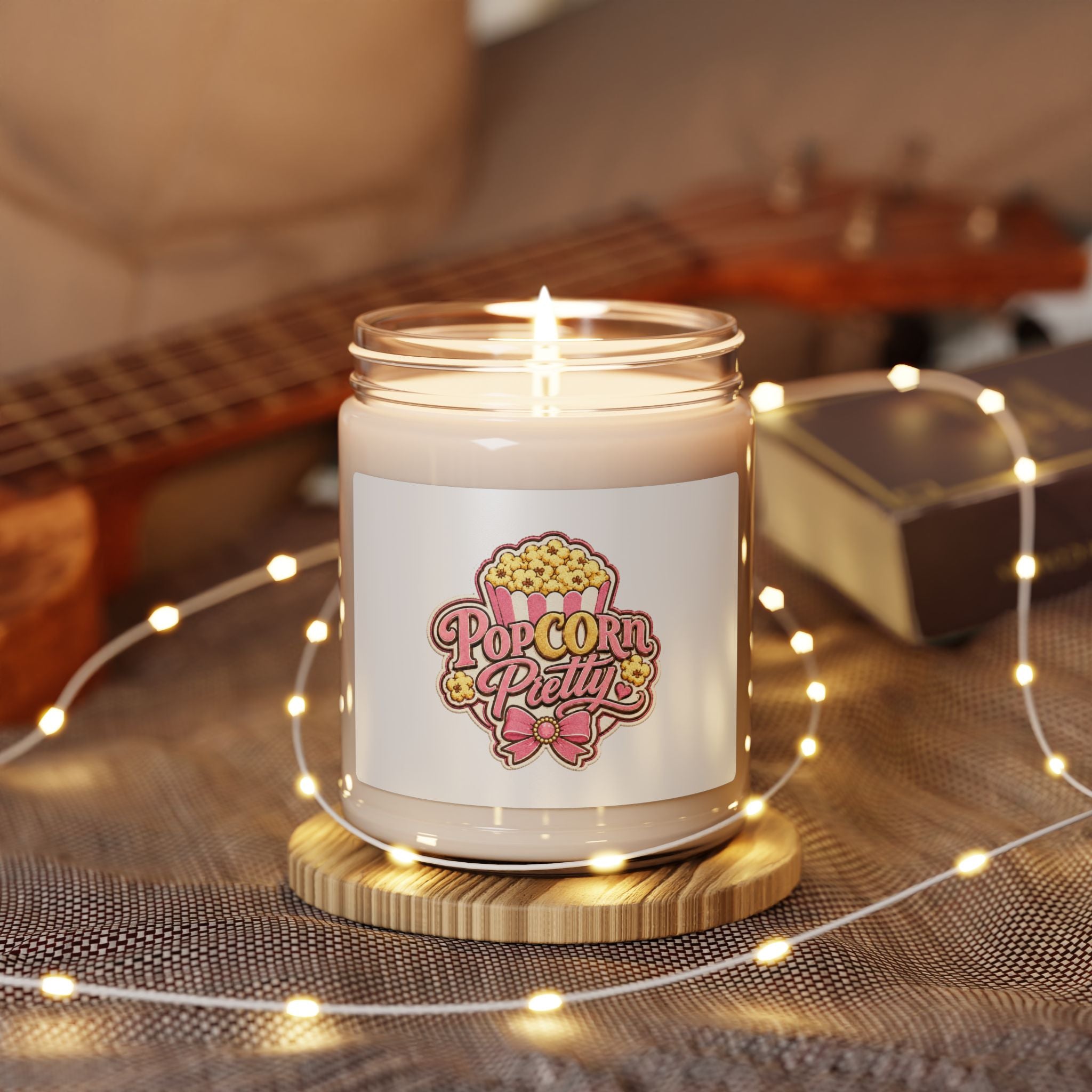 Popcorn Pretty Scented Soy Candle — 9oz Nostalgic Movie Night Aroma