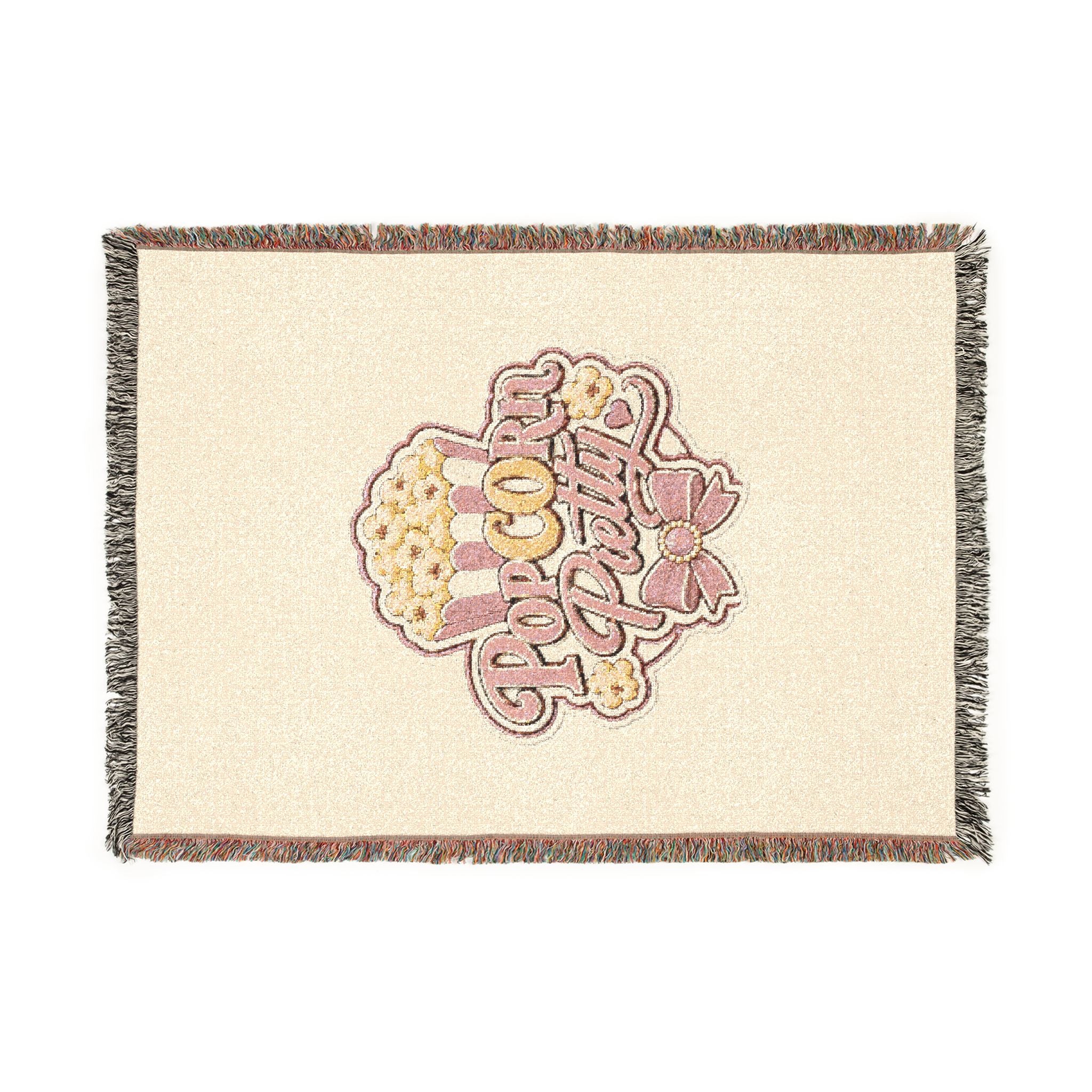 PopCOrn Pretty Official Movie Night Woven Blanket