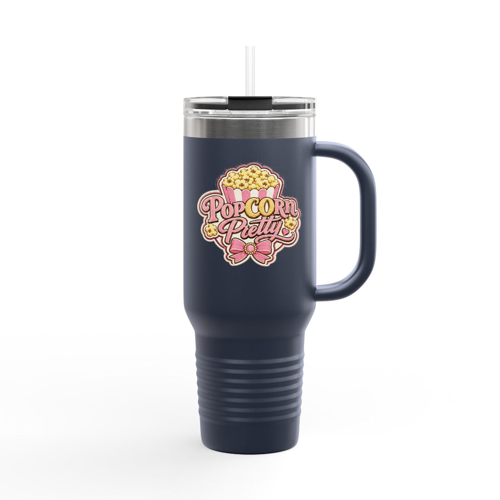 PopCOrn Pretty Official Movie Night 40oz Insulated Travel Mug